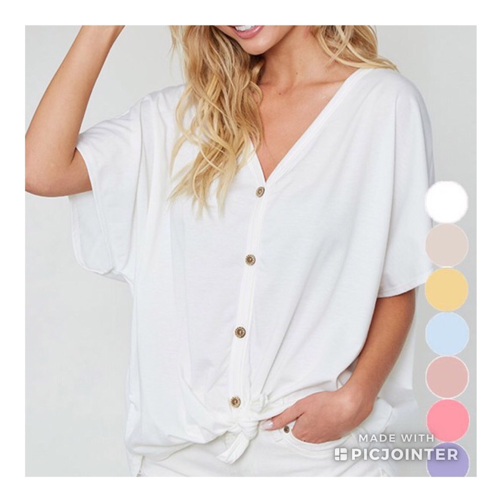 🆕BUTTON TOP WITH TIE FRONT
